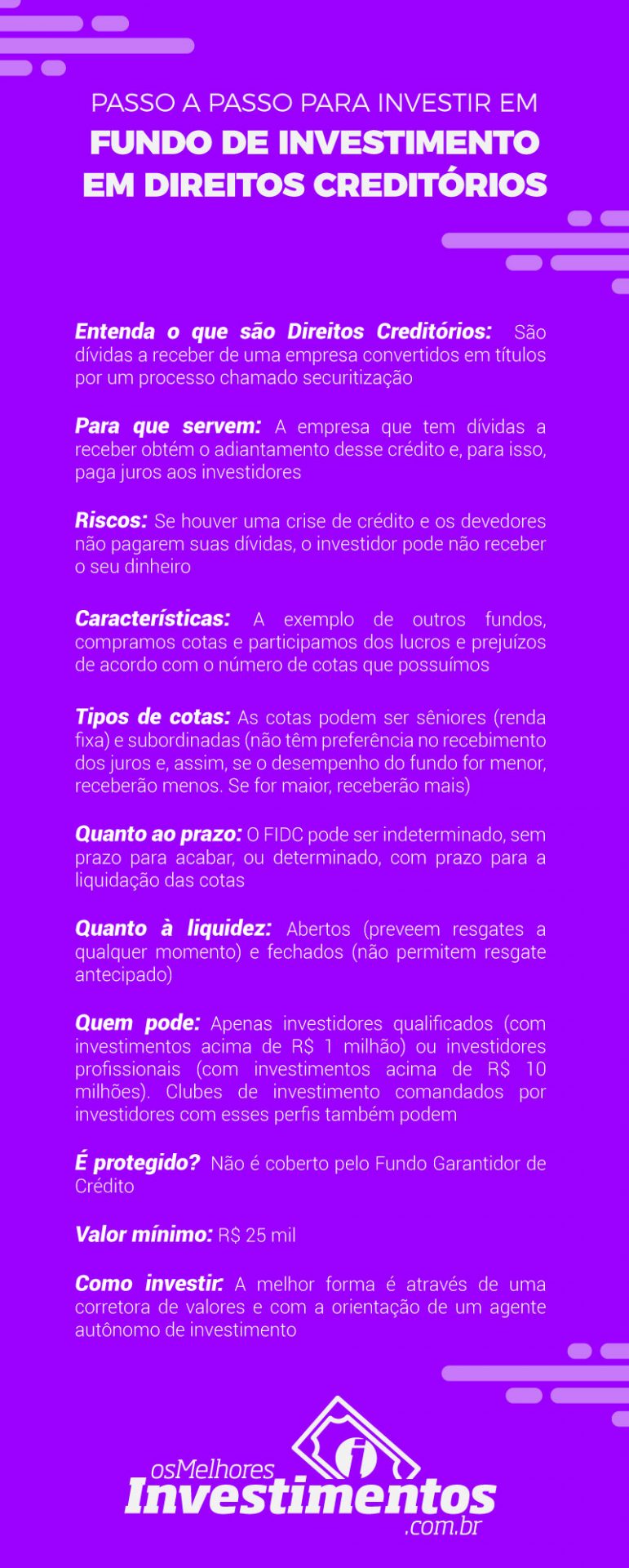 Infográfico FIDC - Os Melhores Investimentos