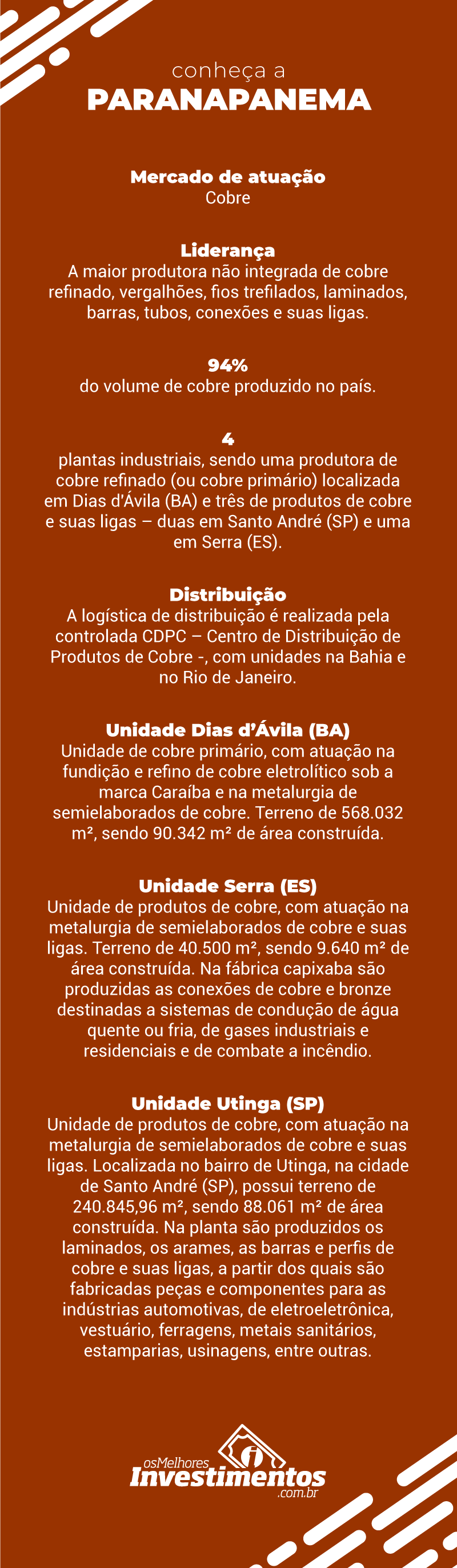 Ações da Paranapanema - Os Melhores Investimentos - Infográfico
