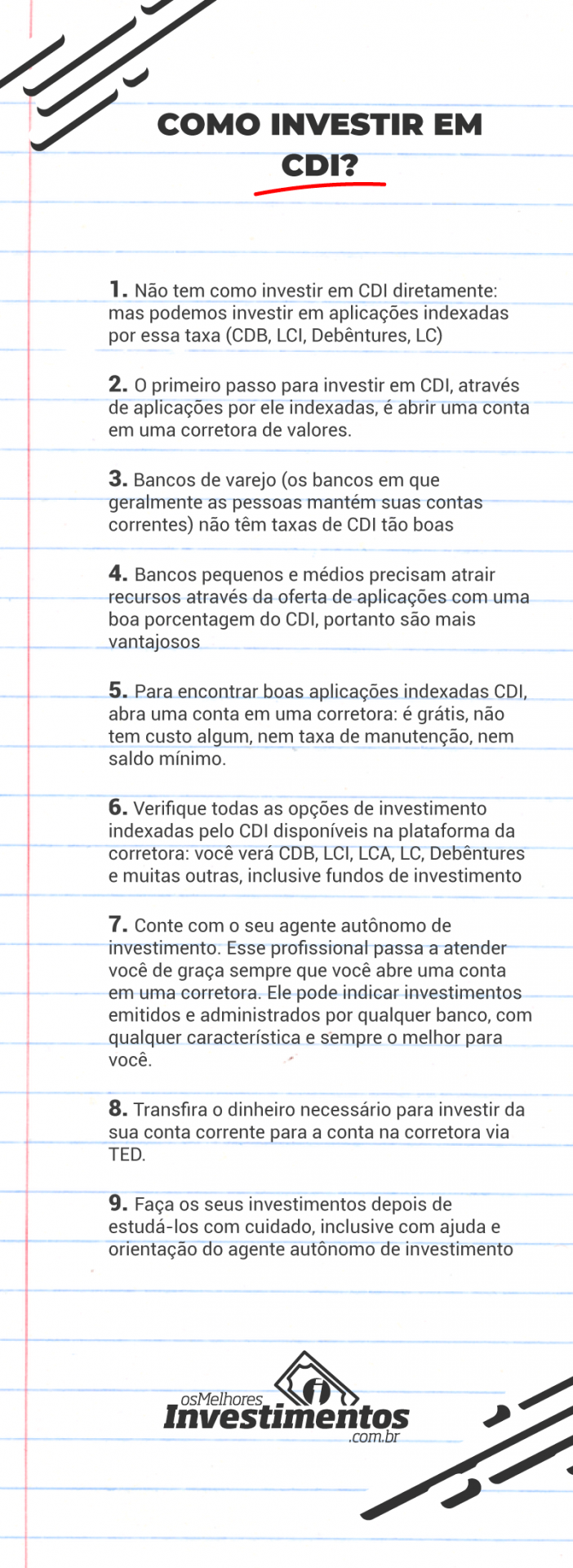 Os Melhores Investimentos - Investimentos CDI - Blog